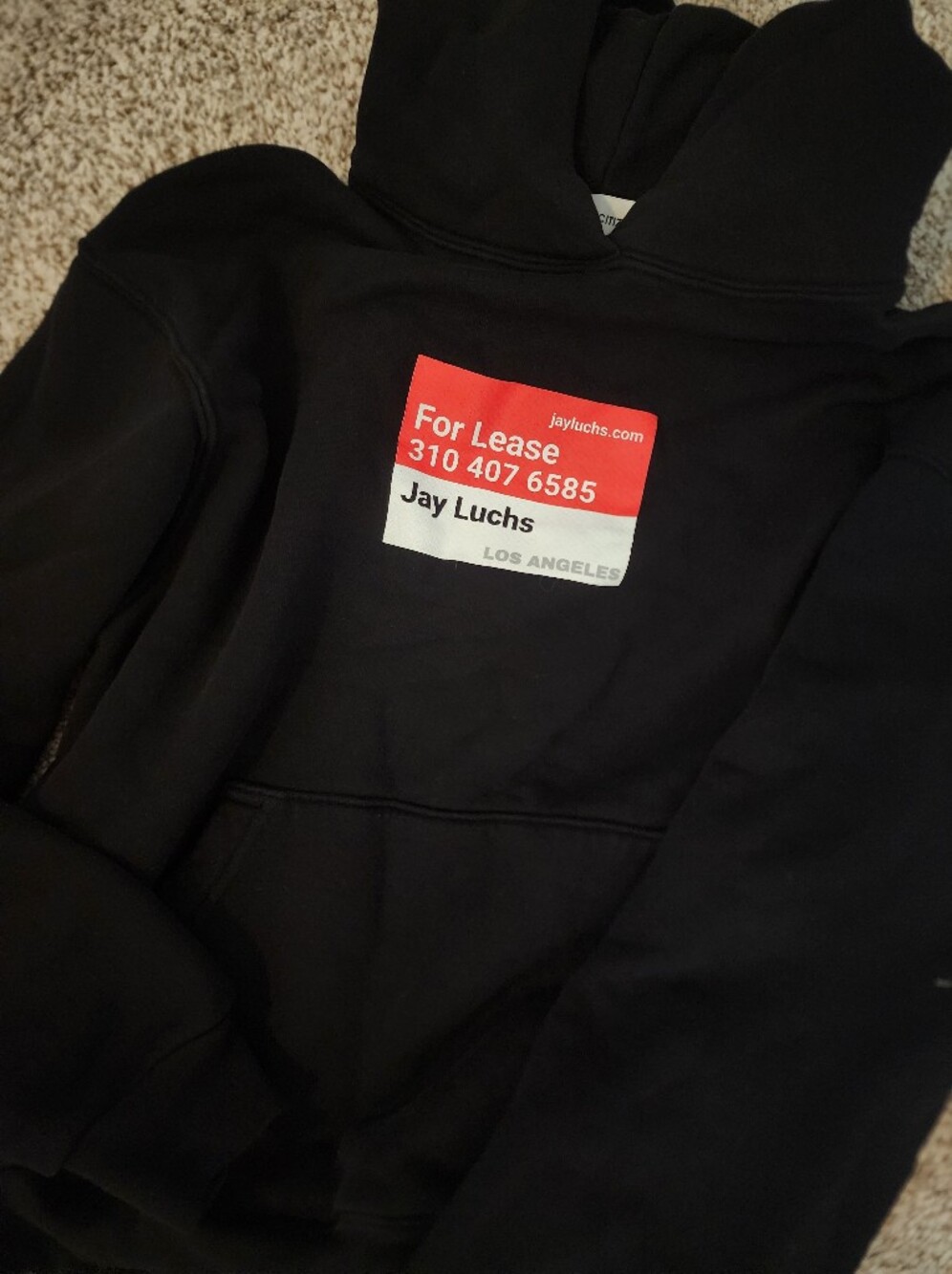 ❗️Cotton Citizen x Jay Luchs "For Lease" Hoodie Black Los Angeles Real Estate M